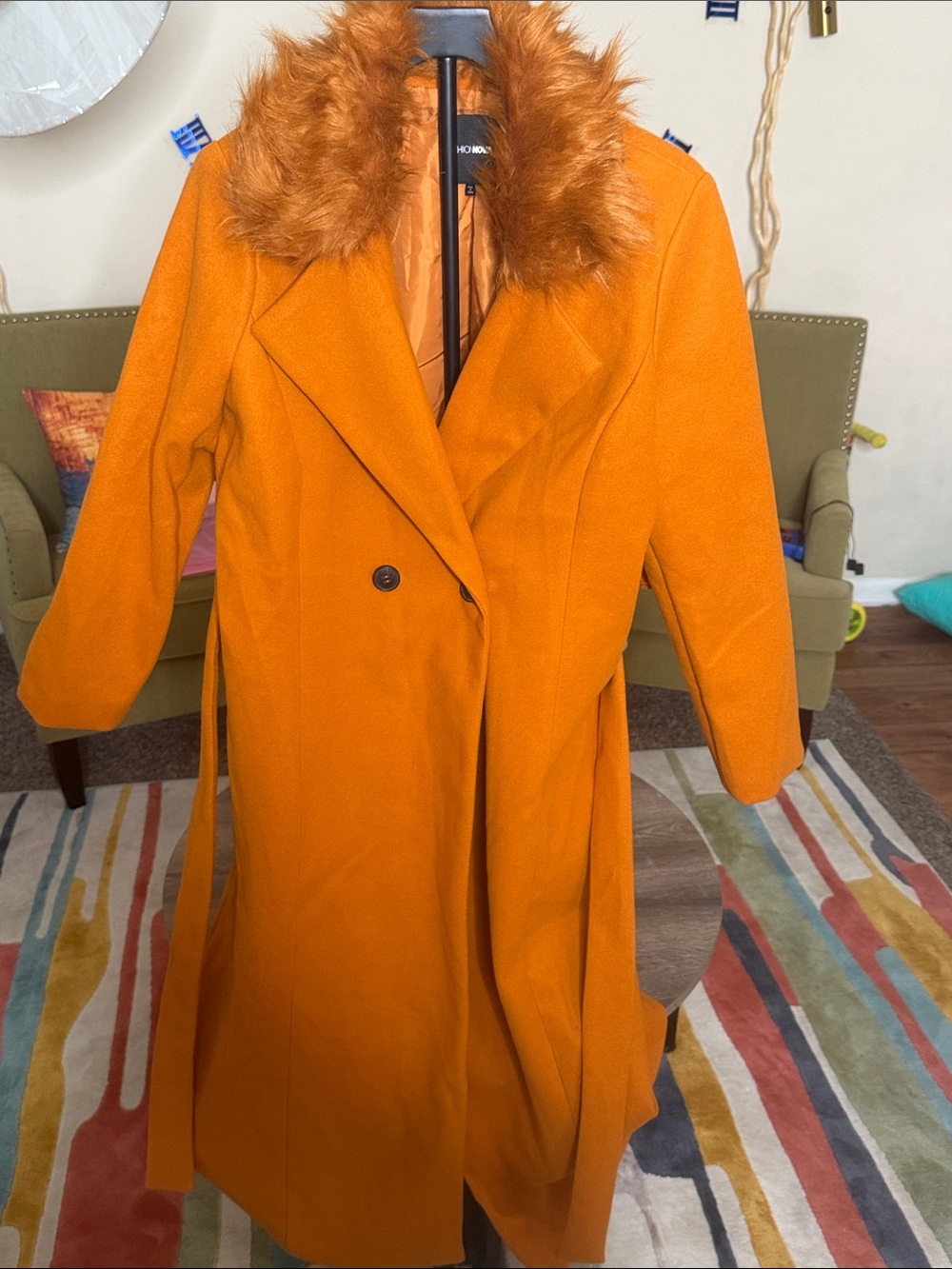 Ginger Faux-Fur Collar Coat